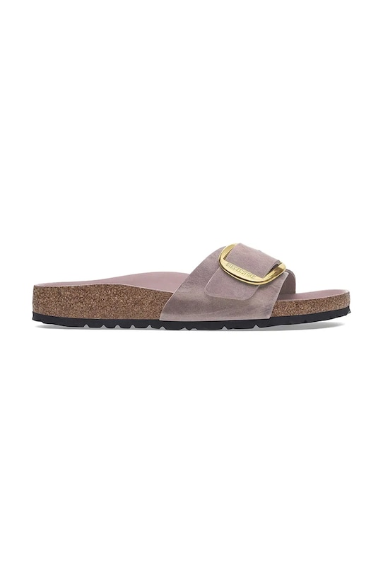 Birkenstock papuci de piele Madrid Big Buckle piele patentata violet 1029300