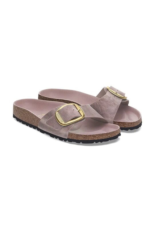 Birkenstock papuci de piele Madrid Big Buckle violet 1029300