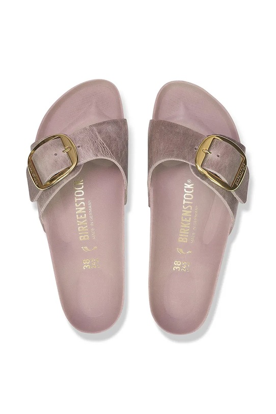 Birkenstock papuci de piele Madrid Big Buckle 1029300 violet