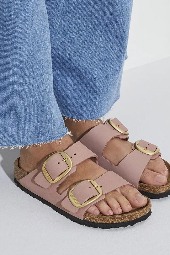 Birkenstock papuci din nubuc Arizona Big Buckle 1023963