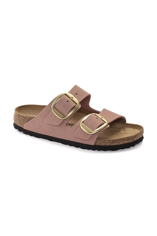 Birkenstock papuci din nubuc Arizona Big Buckle 1023963 roz SS25