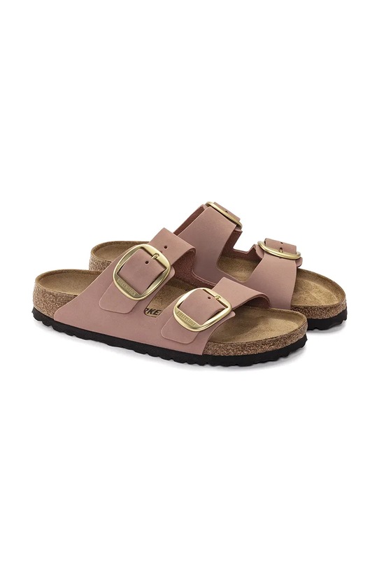 Birkenstock klapki nubukowe Arizona Big Buckle różowy 1023963