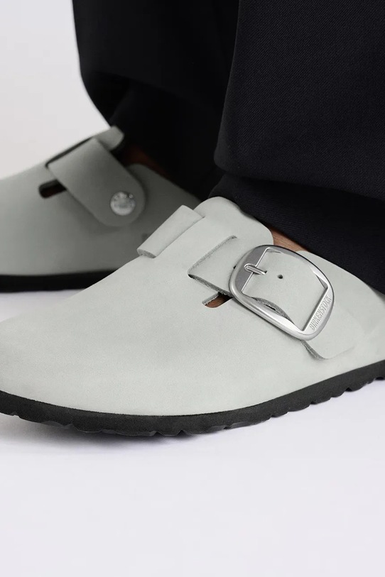 Nubukové šľapky Birkenstock Boston Big Buckle 1029303