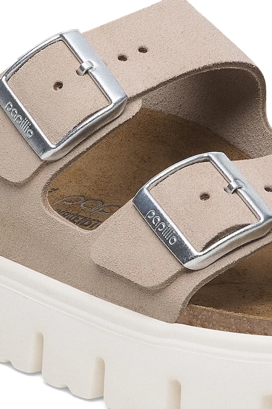 Obuwie Birkenstock klapki zamszowe Birkenstock x Papillio Arizona Chunky 1029117 różowy