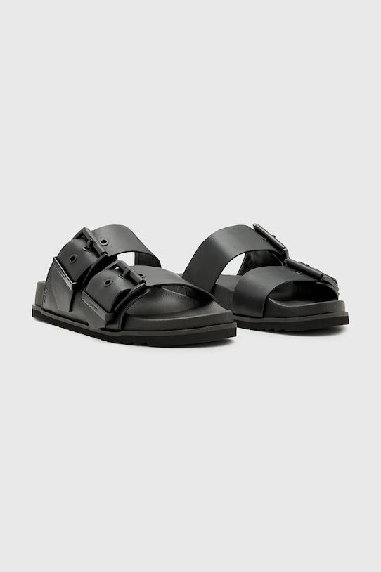Кожаные шлепанцы AllSaints Sian Sandal W034FC.BLK чёрный SS25