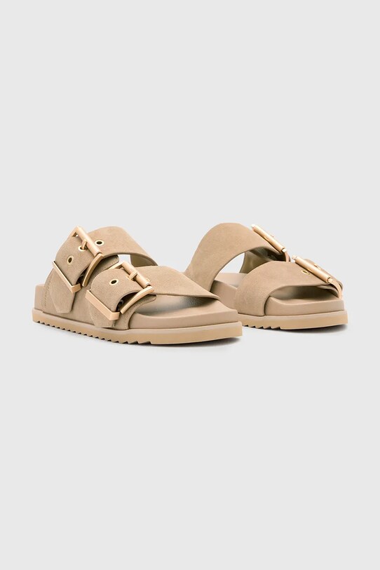 AllSaints papuci din piele Sian Sandal W035FC bej SS25