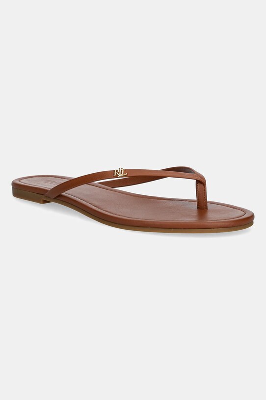 Lauren Ralph Lauren șlapi de piele Raquel piele maro 802953931006.200