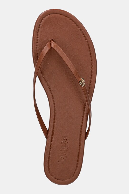 Încălțăminte Lauren Ralph Lauren șlapi de piele Raquel 802953931006.200 maro