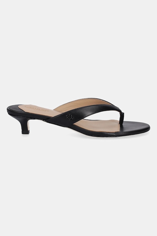 Lauren Ralph Lauren japonki skórzane Francesa 802966841001.001 czarny SS25