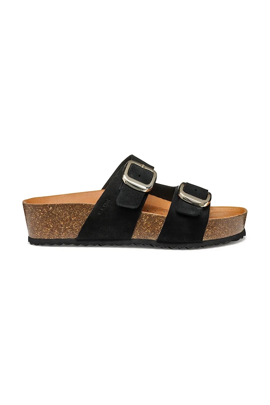 Geox klapki zamszowe D BRIONIA H płaski czarny D551DA.00022.C9999