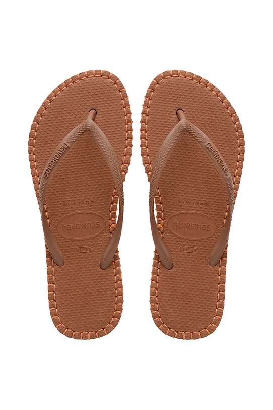 Žabky Havaianas SLIM FLATFORM plochý hnědá 4149928.1976