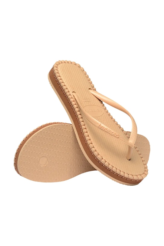 Havaianas japonki SLIM FLATFORM beżowy 4149928.8858