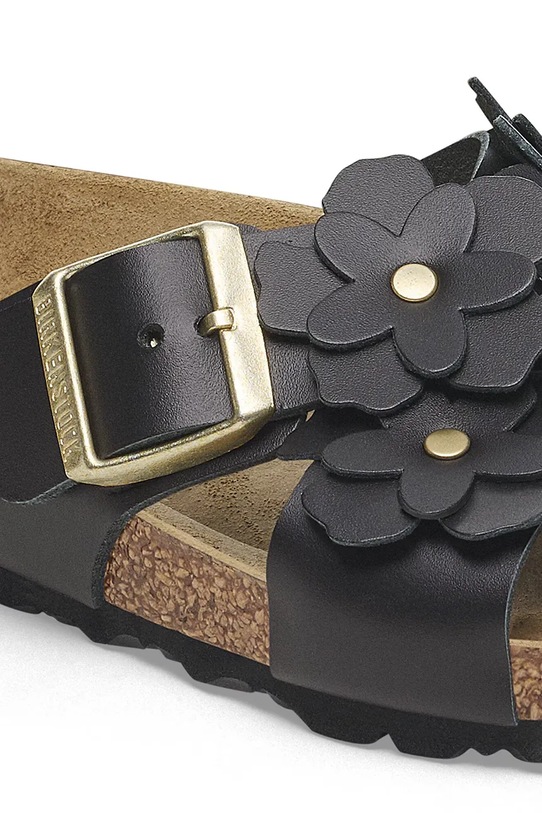 Obuwie Birkenstock klapki skórzane Siena Flowers 1026734 czarny