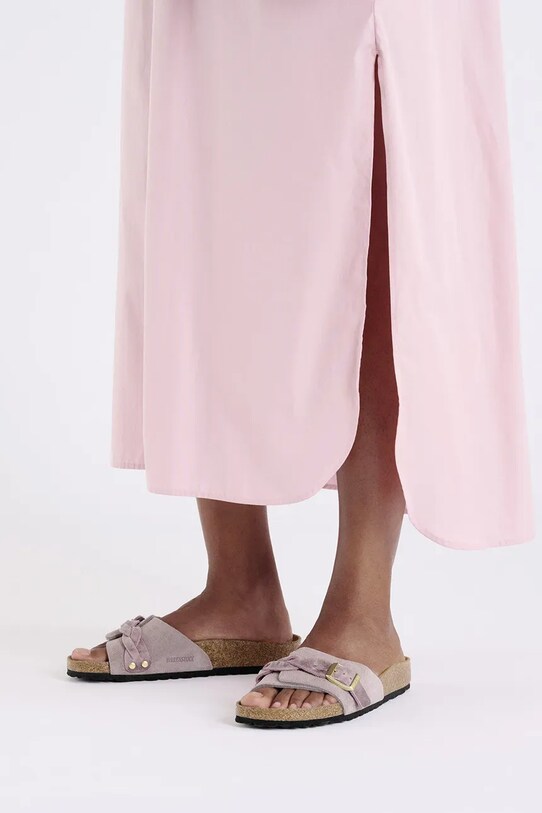 Semišové šľapky Birkenstock Oita Braided 1029123