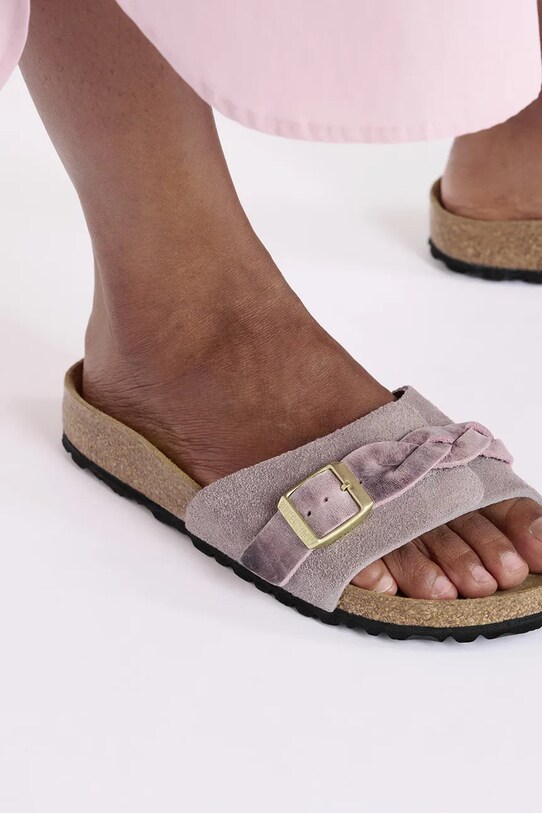 Semišové šľapky Birkenstock Oita Braided 1029123