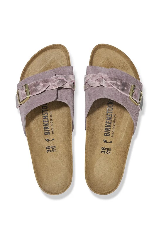Semišové šľapky Birkenstock Oita Braided 1029123 fialová