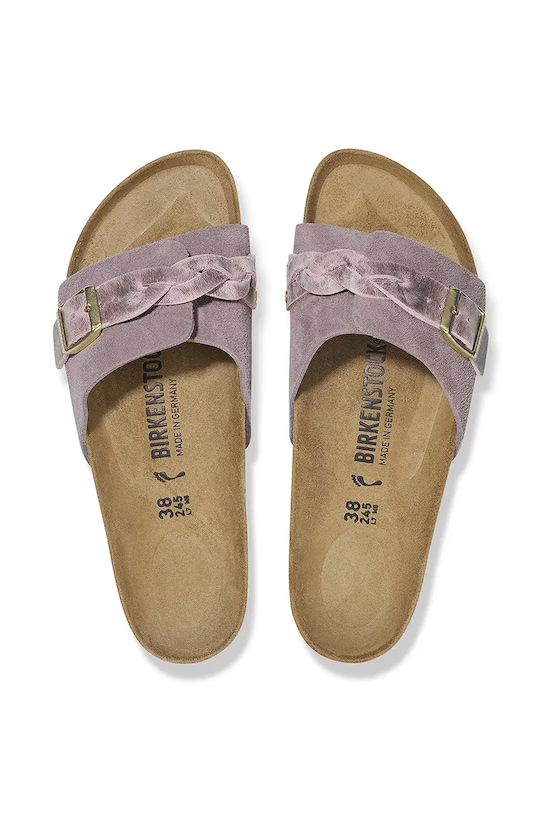 Birkenstock papucs velúrból Oita Braided 1029123 lila