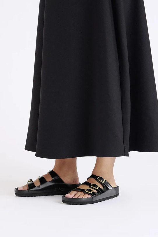 Birkenstock klapki skórzane Florida D-Buckle Exq 1029385