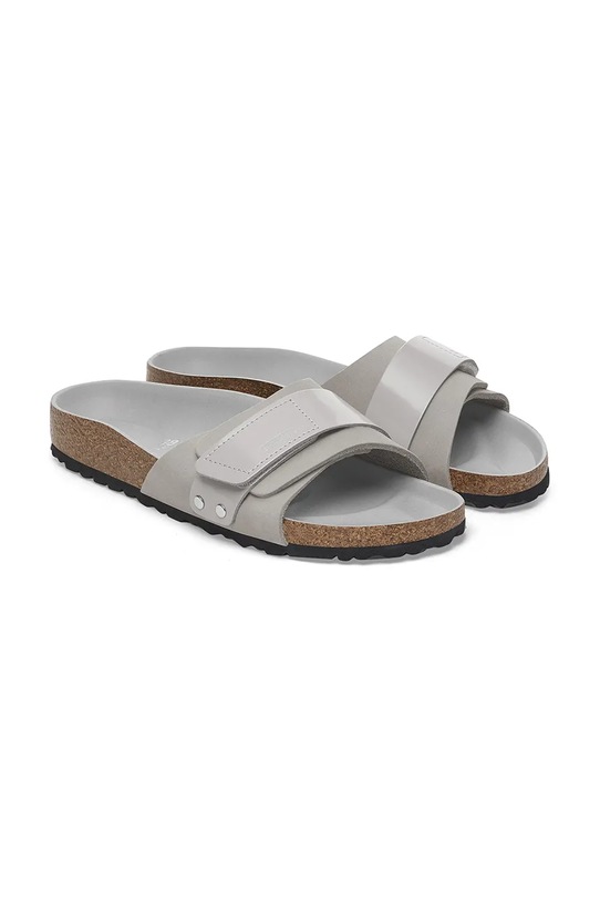 Birkenstock klapki skórzane Oita szary 1029312