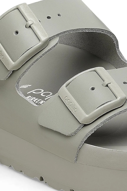 Obuwie Birkenstock klapki skórzane Arizona Flex Platform Birkenstock x Papillio 1026913 szary