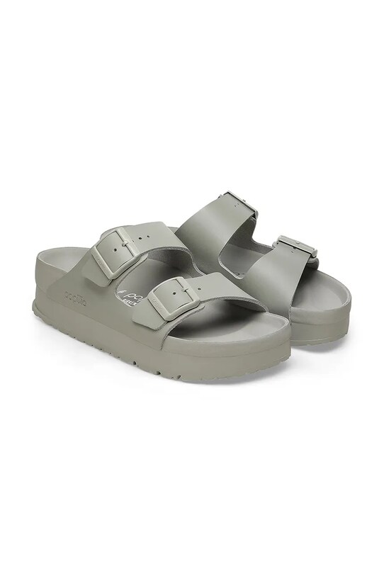 Birkenstock klapki skórzane Arizona Flex Platform Birkenstock x Papillio szary 1026913