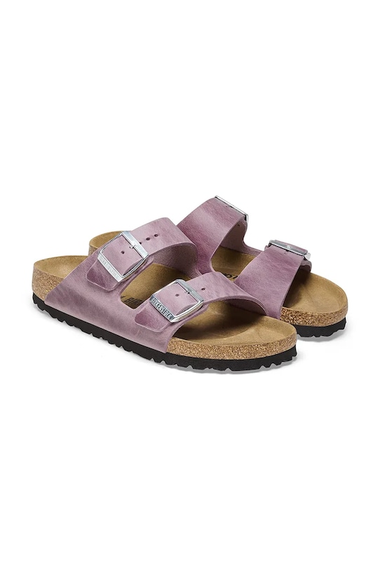 Birkenstock klapki skórzane Arizona fioletowy 1025490