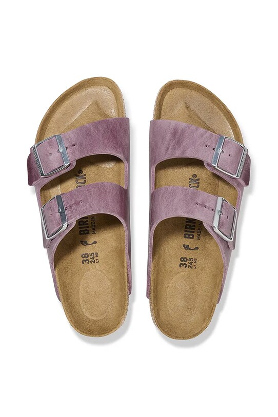 Birkenstock klapki skórzane Arizona 1025490 fioletowy