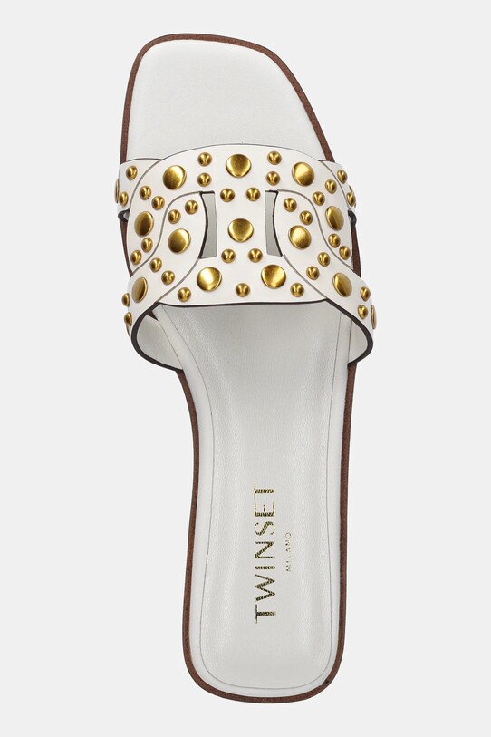 Kožené šľapky Twinset béžová 251TGT072.00282