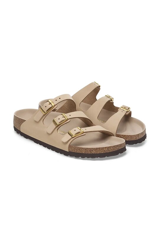 Чехли от набук Birkenstock Florida HEX бежов 1029480