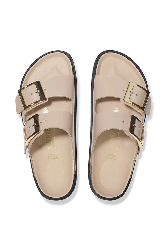 Kožené šľapky Birkenstock Arizona Droplet Buckle 1029386 béžová
