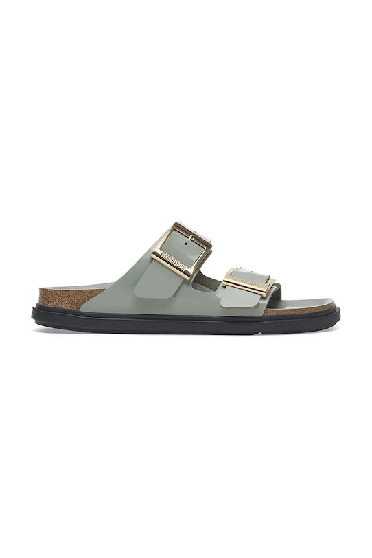 Birkenstock papuci de piele Arizona Droplet Buckle piele turcoaz 1029367