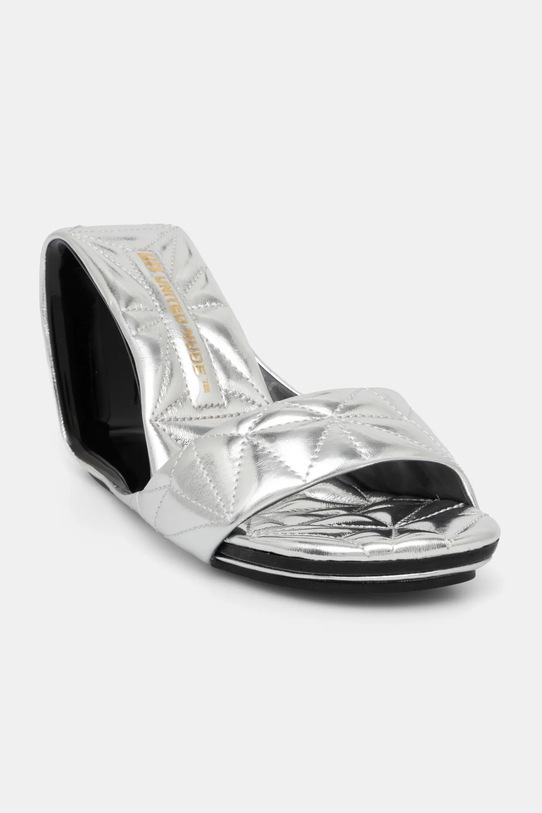 Kožené pantofle United Nude Mobius Hi klín stříbrná 10001902188