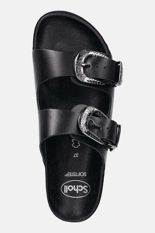 Scholl slapi de piele IRVING negru F306151004
