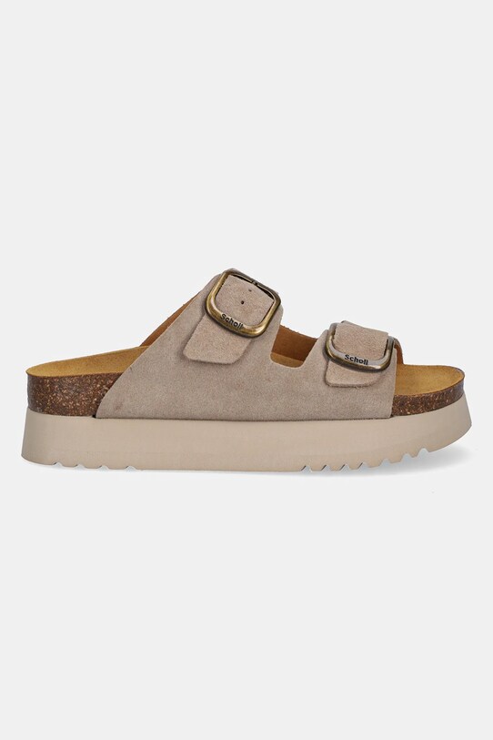 Παντόφλες σουέτ Scholl LUCIE F315802361 μπεζ SS25