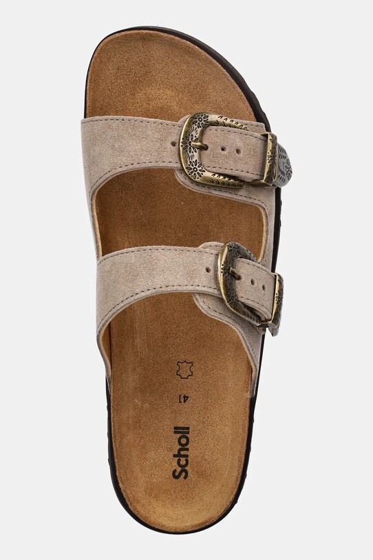 Scholl papuci din piele IRVING bej F315942361