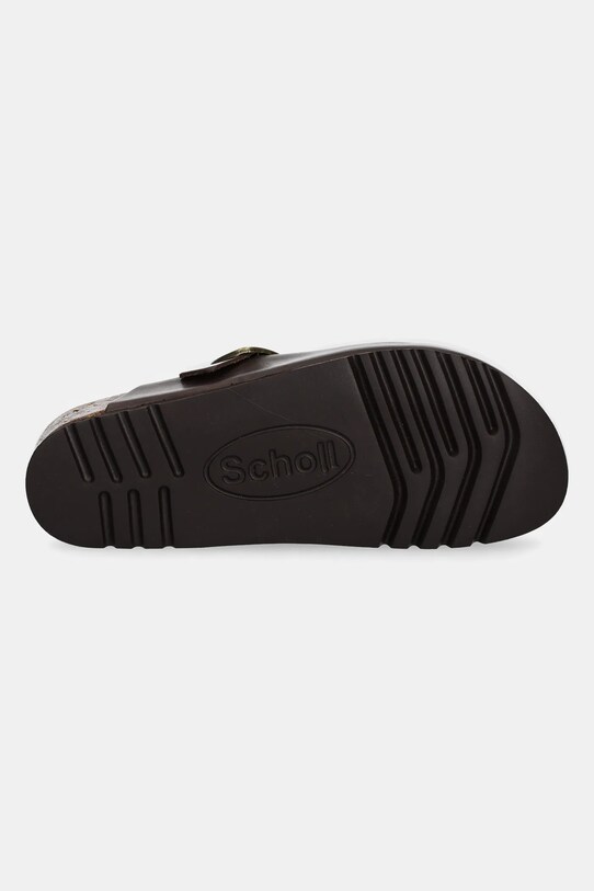 Scholl klapki skórzane FAE F318171590 brązowy