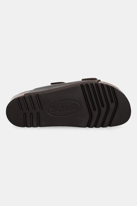 Scholl klapki skórzane JOSEPHINE F318181590 brązowy