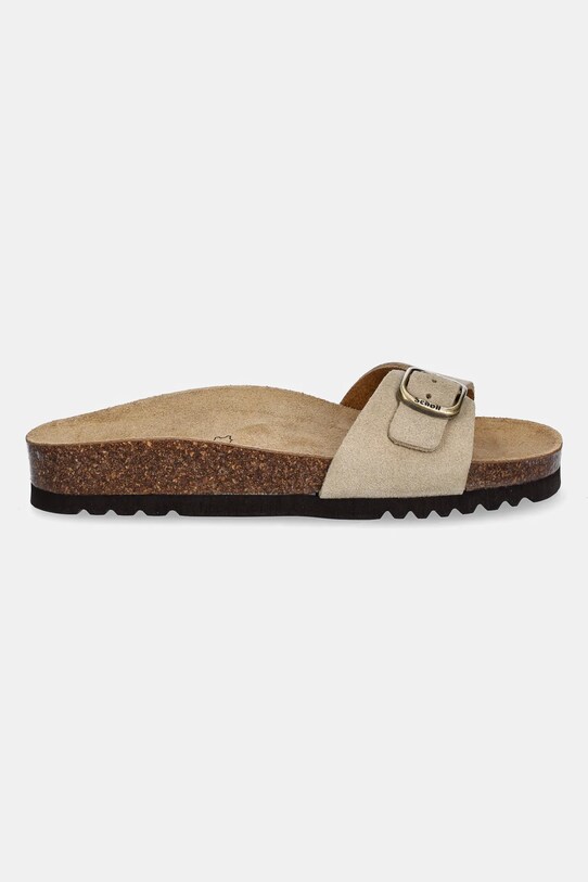 Παντόφλες σουέτ Scholl ESTELLE F321561002 μπεζ SS25
