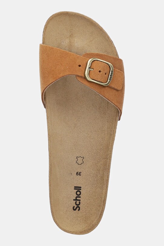 Scholl papuci din piele ESTELLE maro F321561175