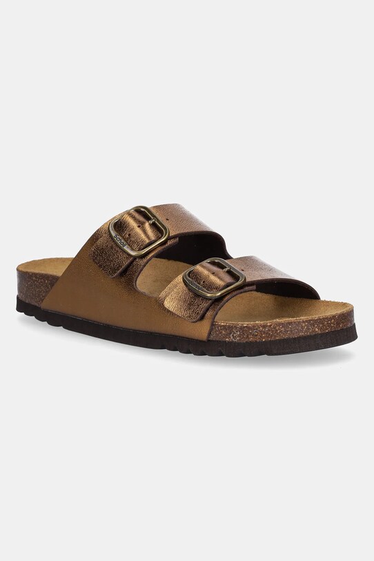 Scholl papuci JOSEPHINE imitatie de piele aur F321681010
