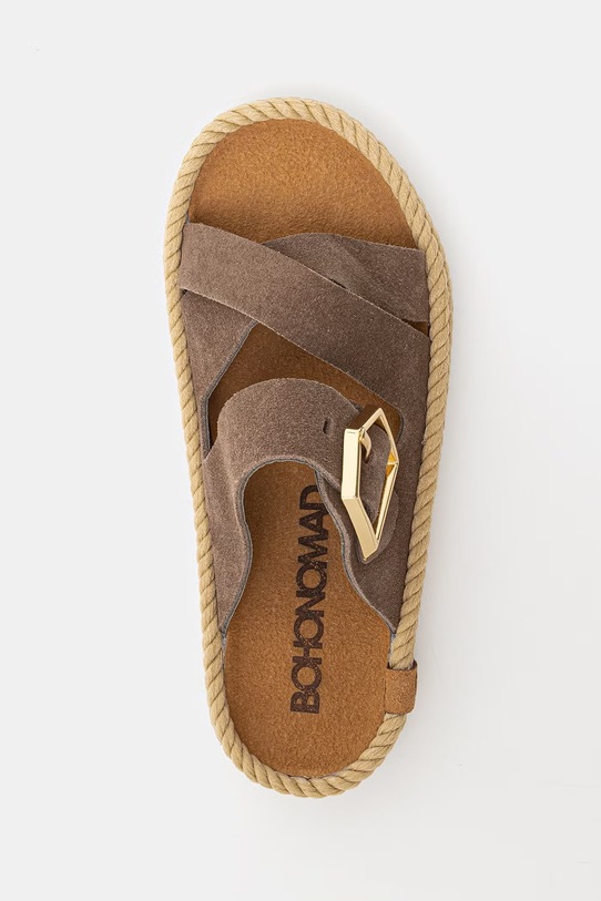 Bohonomad klapki espadrylowe damskie zamszowe Sevilla SEV.12 brązowy