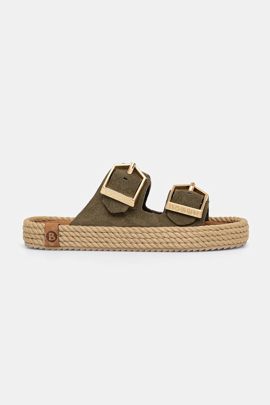 Bohonomad klapki espadrylowe damskie zamszowe Sydney SYD.12 zielony SS26