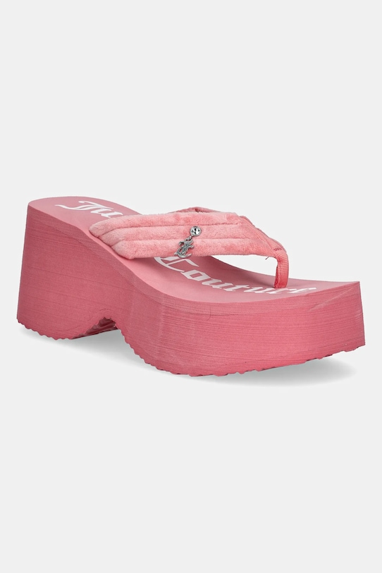 Juicy Couture japonki WHITNEY VELOUR Y2K WEDGE 5-8 cm różowy JCFSAN225009