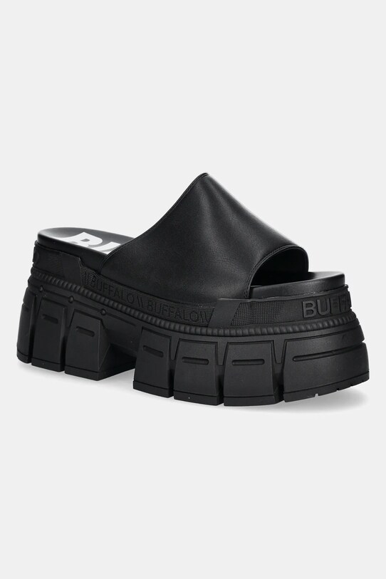 Παντόφλες Buffalo Gospher Mule ίσια πλατφόρμα μαύρο 1602263.BLK