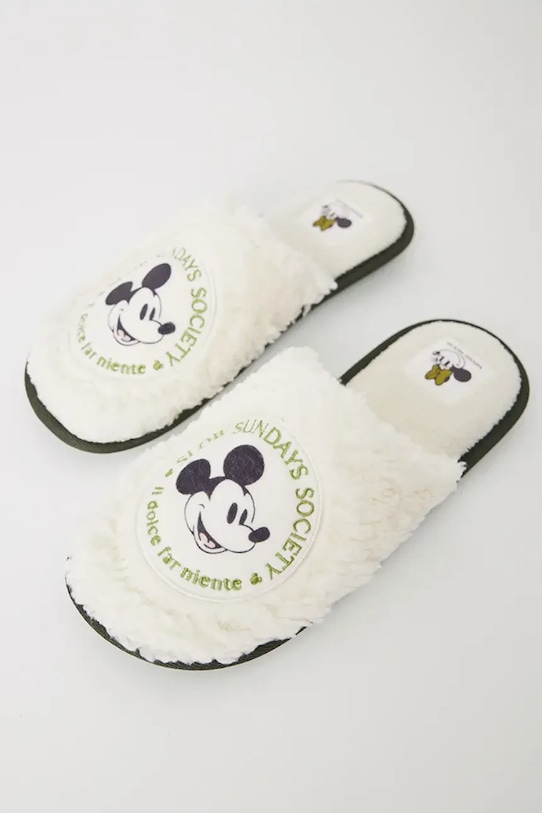 women'secret papuci de casa MICKEY MOUSE FUR HOUSE SLIPPERS 4999682 bej SS25