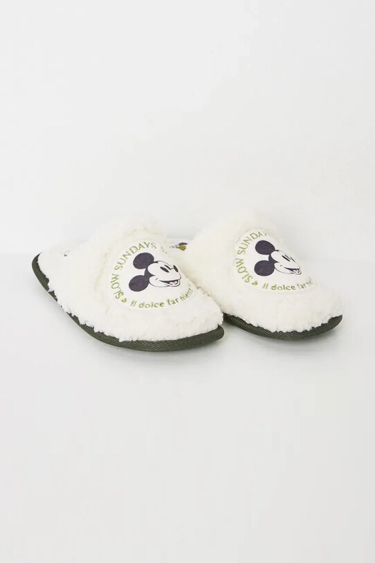 Cipők women'secret papucs MICKEY MOUSE FUR HOUSE SLIPPERS 4999682 bézs