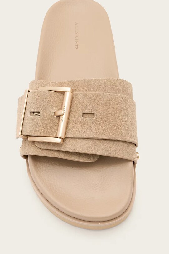 Шкіряні шльопанці AllSaints Ellie Stud Slider W040FC бежевий