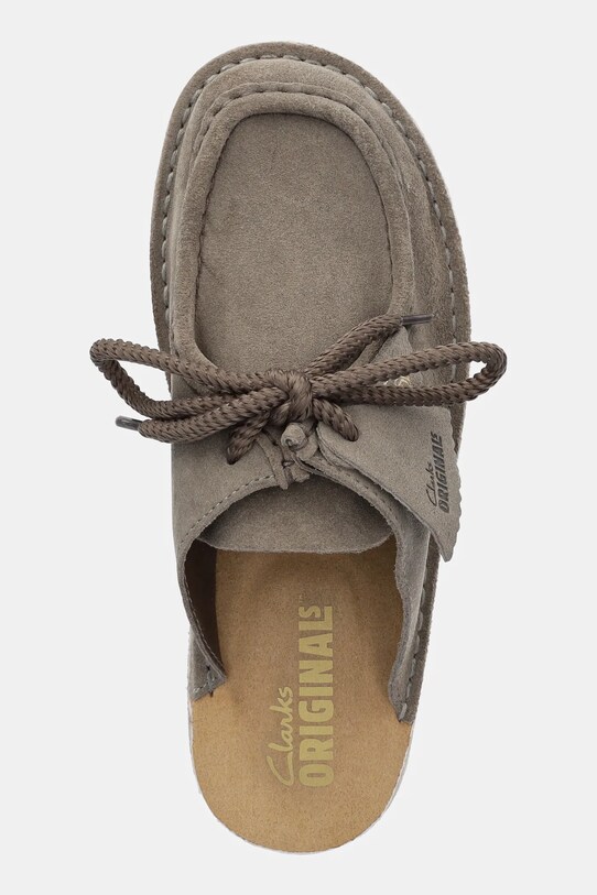 Замшеві шльопанці Clarks Originals Desert Nomad сірий 26180181
