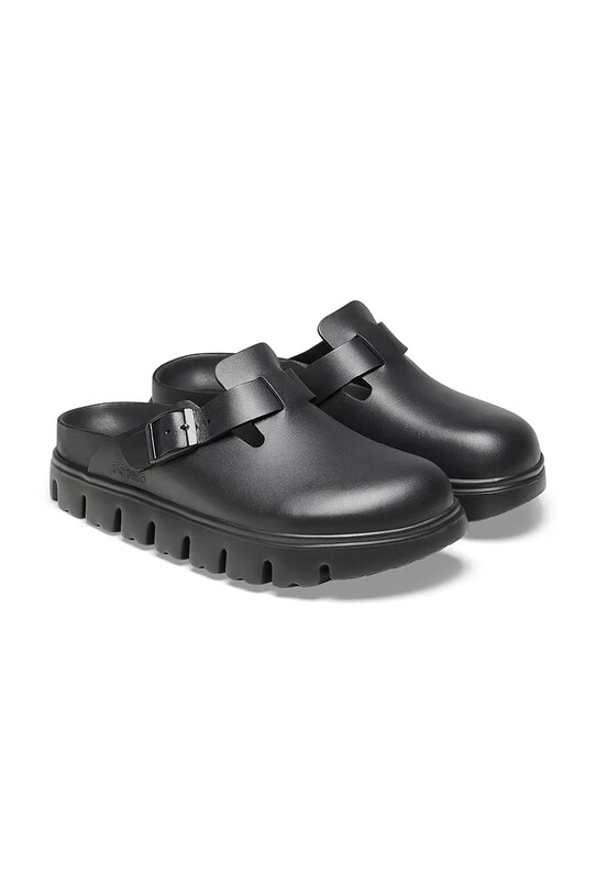 Шкіряні шльопанці Birkenstock Boston Chunky EXQ LENA чорний 1026144