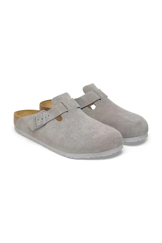 Birkenstock suede sliders Boston LEVE gray 1027751.